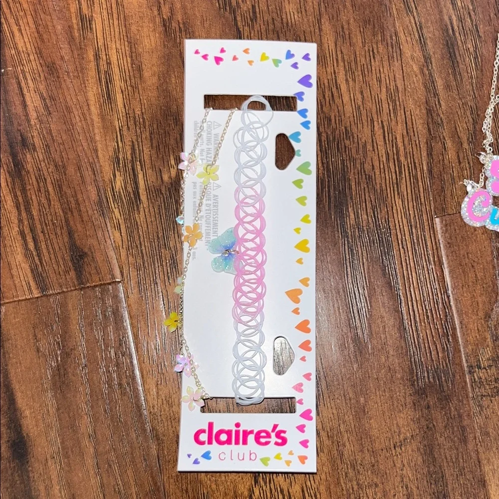 NEW Claire's Colorful Necklaces and Hair Tie Set